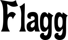 Vorschau des Bootsnamens "Flagg" als Schriftzug für "Bootsbeschriftung Neu 44"