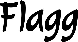 Vorschau des Bootsnamens "Flagg" als Schriftzug für "Bootsbeschriftung Klassisch 72"