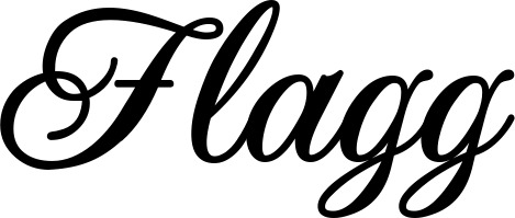 Vorschau des Bootsnamens "Flagg" als Schriftzug für "Bootsbeschriftung Klassisch 70"