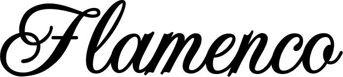 Vorschau des Bootsnamens "Flamenco" als Schriftzug für "Bootsbeschriftung Klassisch 70"