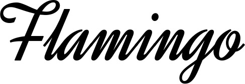 Vorschau des Bootsnamens "Flamingo" als Schriftzug für "Bootsbeschriftung Klassisch 44"