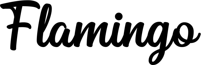 Vorschau des Bootsnamens "Flamingo" als Schriftzug für "Bootsbeschriftung Klassisch 43"