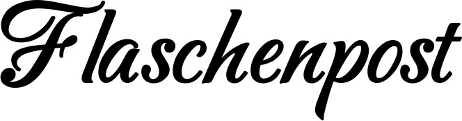 Vorschau des Bootsnamens "Flaschenpost" als Schriftzug für "Bootsbeschriftung Klassisch 50"