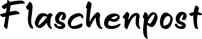 Vorschau des Bootsnamens "Flaschenpost" als Schriftzug für "Bootsbeschriftung Klassisch 95"