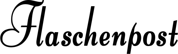 Vorschau des Bootsnamens "Flaschenpost" als Schriftzug für "Bootsbeschriftung Klassisch 76"