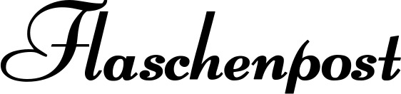 Vorschau des Bootsnamens "Flaschenpost" als Schriftzug für "Bootsbeschriftung Klassisch 76-A"