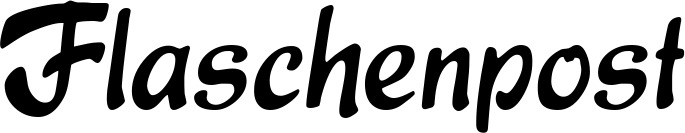 Vorschau des Bootsnamens "Flaschenpost" als Schriftzug für "Bootsbeschriftung Klassisch 15"