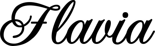 Vorschau des Bootsnamens "Flavia" als Schriftzug für "Bootsbeschriftung Klassisch 70"