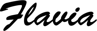 Vorschau des Bootsnamens "Flavia" als Schriftzug für "Bootsbeschriftung Klassisch 03"