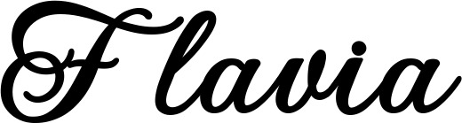 Vorschau des Bootsnamens "Flavia" als Schriftzug für "Bootsbeschriftung Klassisch 69"