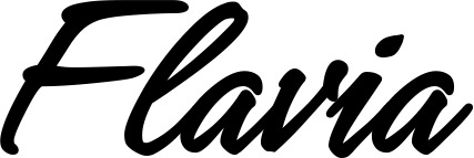 Vorschau des Bootsnamens "Flavia" als Schriftzug für "Bootsbeschriftung Klassisch 71"