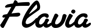 Vorschau des Bootsnamens "Flavia" als Schriftzug für "Bootsbeschriftung Klassisch 65"