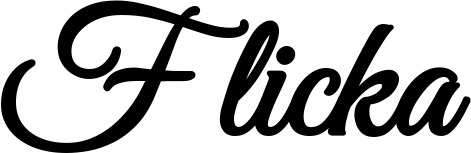 Vorschau des Bootsnamens "Flicka" als Schriftzug für "Bootsbeschriftung Klassisch 68"