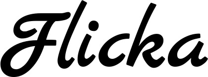 Vorschau des Bootsnamens "Flicka" als Schriftzug für "Bootsbeschriftung Klassisch 77"