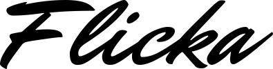 Vorschau des Bootsnamens "Flicka" als Schriftzug für "Bootsbeschriftung Klassisch 82"