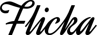 Vorschau des Bootsnamens "Flicka" als Schriftzug für "Bootsbeschriftung Klassisch 44"