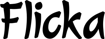 Vorschau des Bootsnamens "Flicka" als Schriftzug für "Bootsbeschriftung Klassisch 72"