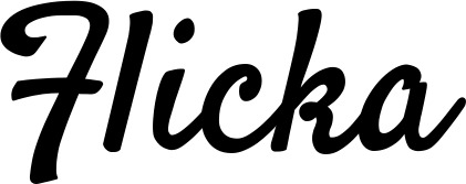 Vorschau des Bootsnamens "Flicka" als Schriftzug für "Bootsbeschriftung Klassisch 96"