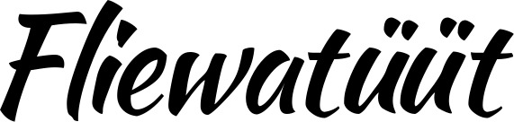 Vorschau des Bootsnamens "Fliewatüüt" als Schriftzug für "Bootsbeschriftung Klassisch 73"