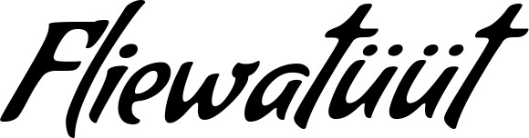 Vorschau des Bootsnamens "Fliewatüüt" als Schriftzug für "Bootsbeschriftung Klassisch 57"