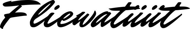 Vorschau des Bootsnamens "Fliewatüüt" als Schriftzug für "Bootsbeschriftung Klassisch 82"
