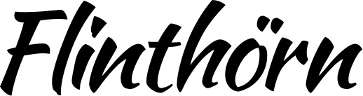 Vorschau des Bootsnamens "Flinthörn" als Schriftzug für "Bootsbeschriftung Klassisch 73"