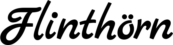 Vorschau des Bootsnamens "Flinthörn" als Schriftzug für "Bootsbeschriftung Klassisch 77"