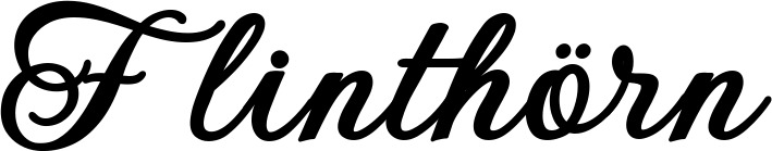 Vorschau des Bootsnamens "Flinthörn" als Schriftzug für "Bootsbeschriftung Klassisch 69"