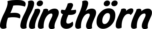 Vorschau des Bootsnamens "Flinthörn" als Schriftzug für "Bootsbeschriftung Klassisch 14"