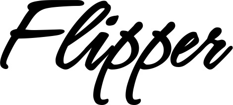 Vorschau des Bootsnamens "Flipper" als Schriftzug für "Bootsbeschriftung Klassisch 71"