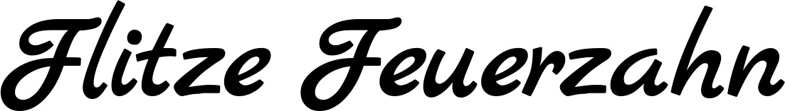 Vorschau des Bootsnamens "Flitze Feuerzahn" als Schriftzug für "Bootsbeschriftung Klassisch 77"