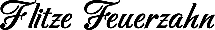 Vorschau des Bootsnamens "Flitze Feuerzahn" als Schriftzug für "Bootsbeschriftung Klassisch 50"