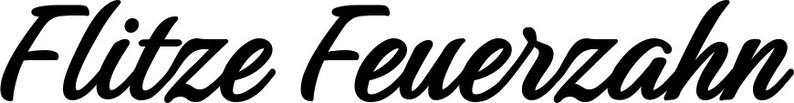 Vorschau des Bootsnamens "Flitze Feuerzahn" als Schriftzug für "Bootsbeschriftung Klassisch 48"