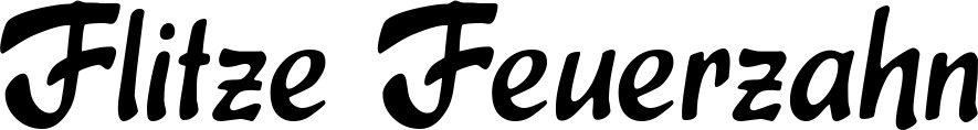 Vorschau des Bootsnamens "Flitze Feuerzahn" als Schriftzug für "Bootsbeschriftung Klassisch 15"