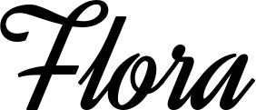 Vorschau des Bootsnamens "Flora" als Schriftzug für "Bootsbeschriftung Klassisch 44"