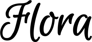 Vorschau des Bootsnamens "Flora" als Schriftzug für "Bootsbeschriftung Klassisch 105"