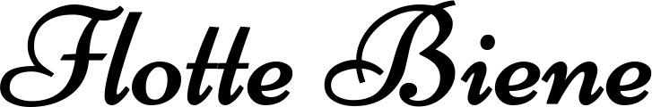 Vorschau des Bootsnamens "Flotte Biene" als Schriftzug für "Bootsbeschriftung Klassisch 84"