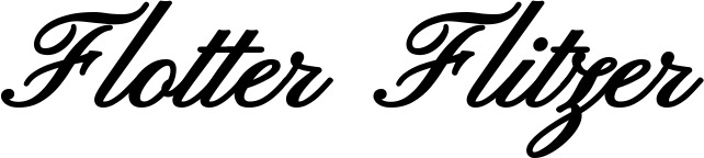 Vorschau des Bootsnamens "Flotter Flitzer" als Schriftzug für "Bootsbeschriftung Klassisch 107"