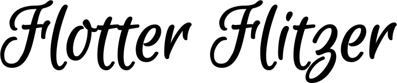 Vorschau des Bootsnamens "Flotter Flitzer" als Schriftzug für "Bootsbeschriftung Klassisch 105"
