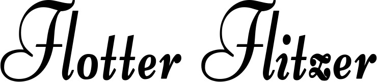 Vorschau des Bootsnamens "Flotter Flitzer" als Schriftzug für "Bootsbeschriftung Klassisch 76"