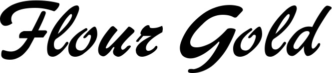 Vorschau des Bootsnamens "Flour Gold" als Schriftzug für "Bootsbeschriftung Klassisch 12"