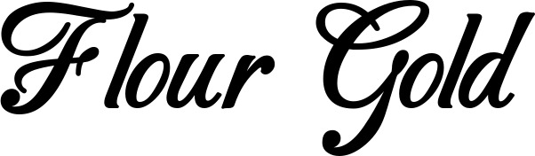 Vorschau des Bootsnamens "Flour Gold" als Schriftzug für "Bootsbeschriftung Klassisch 50"