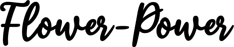 Vorschau des Bootsnamens "Flower-Power" als Schriftzug für "Bootsbeschriftung Klassisch 74"