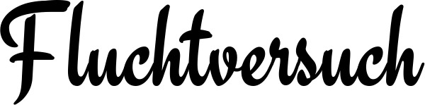 Vorschau des Bootsnamens "Fluchtversuch" als Schriftzug für "Bootsbeschriftung Klassisch 63"