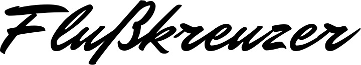 Vorschau des Bootsnamens "Flußkreuzer" als Schriftzug für "Bootsbeschriftung Klassisch 82"
