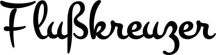 Vorschau des Bootsnamens "Flußkreuzer" als Schriftzug für "Bootsbeschriftung Klassisch 81"