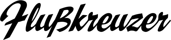 Vorschau des Bootsnamens "Flußkreuzer" als Schriftzug für "Bootsbeschriftung Klassisch 29"