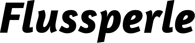 Vorschau des Bootsnamens "Flussperle" als Schriftzug für "Bootsbeschriftung Kursiv 01"