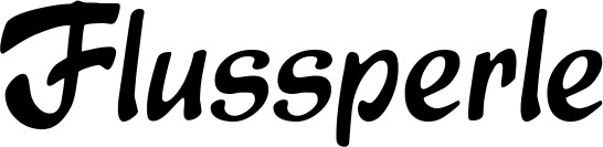 Vorschau des Bootsnamens "Flussperle" als Schriftzug für "Bootsbeschriftung Klassisch 15"