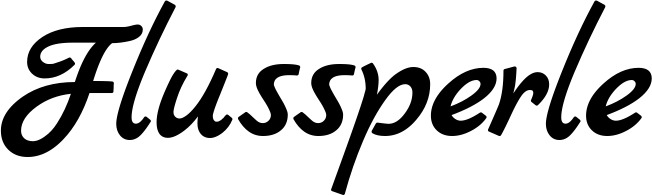 Vorschau des Bootsnamens "Flussperle" als Schriftzug für "Bootsbeschriftung Klassisch 77"